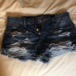 AE size 2 vintage high rise festival shorts